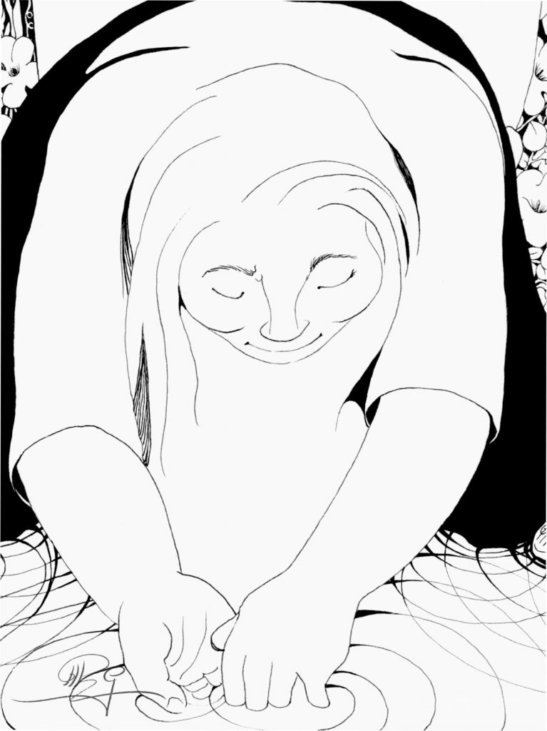 Zeichnung von Ortrud-Philipp-Gutberlet: Händewaschen